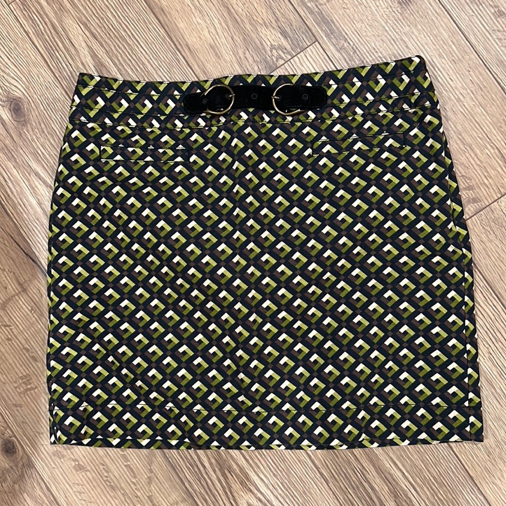 Loft 6 Multi Color Green Skirt #EE